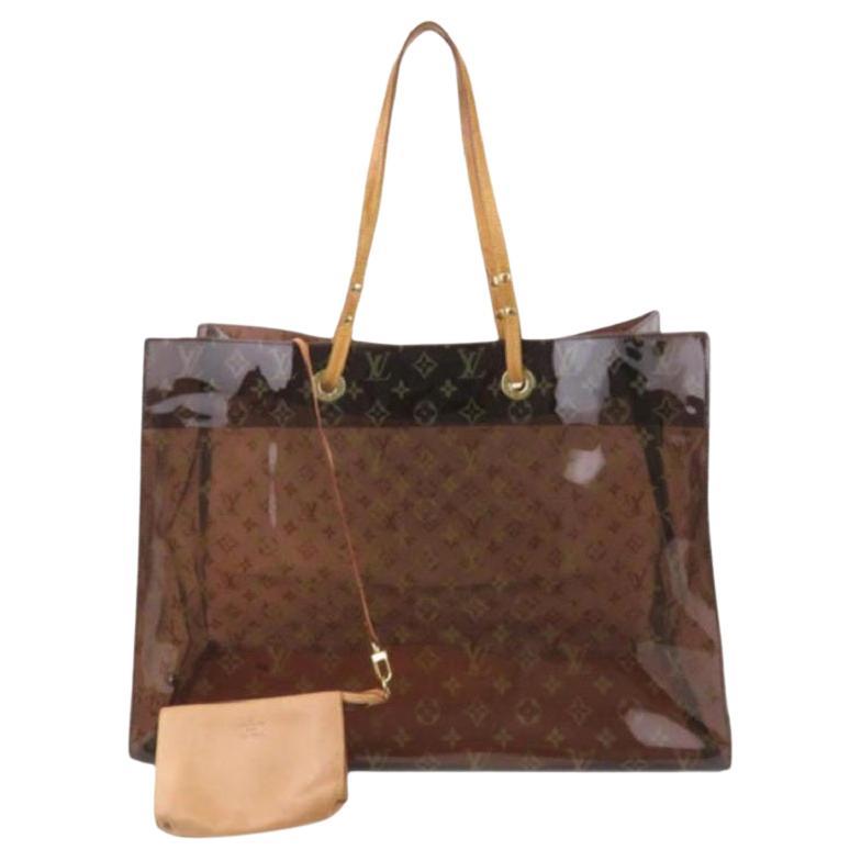 Louis Vuitton Clear Monogram Sac Cabas Cruise Ambre GM Tote Bag with Pouch For Sale