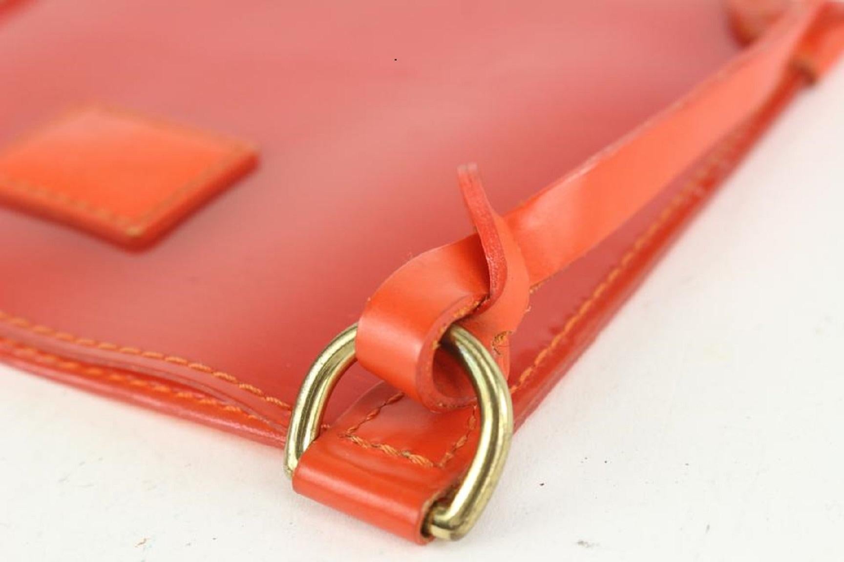 Louis Vuitton Clear Orange Epi Plage Pochette Accessoires Wristlet Pouch  For Sale 2