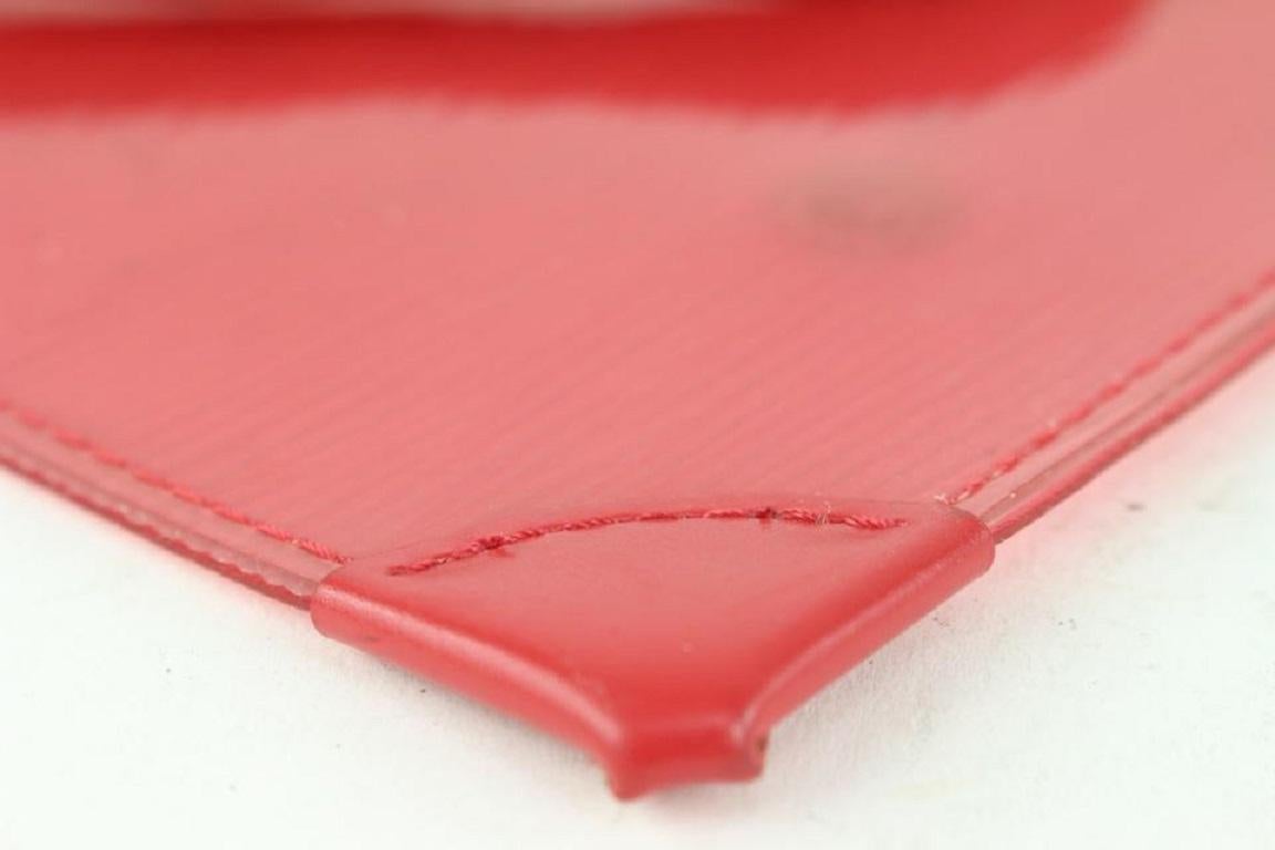 Louis Vuitton Clear Red Epi Leather Plage Clear Pochette Accessoires 1015lv31 For Sale 5