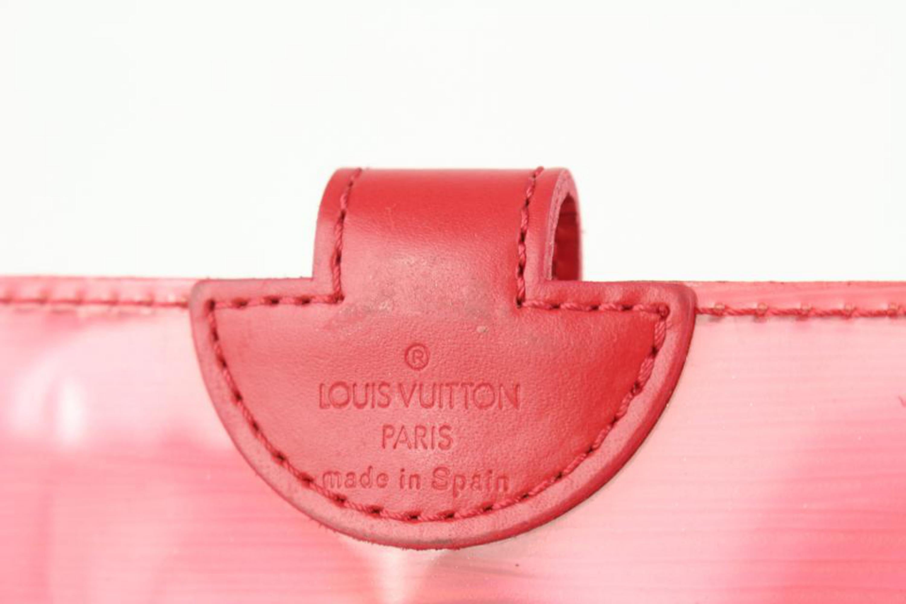 Louis Vuitton Clear Red Epi Leather Plage Clear Pochette Accessoires 1015lv31 For Sale 2
