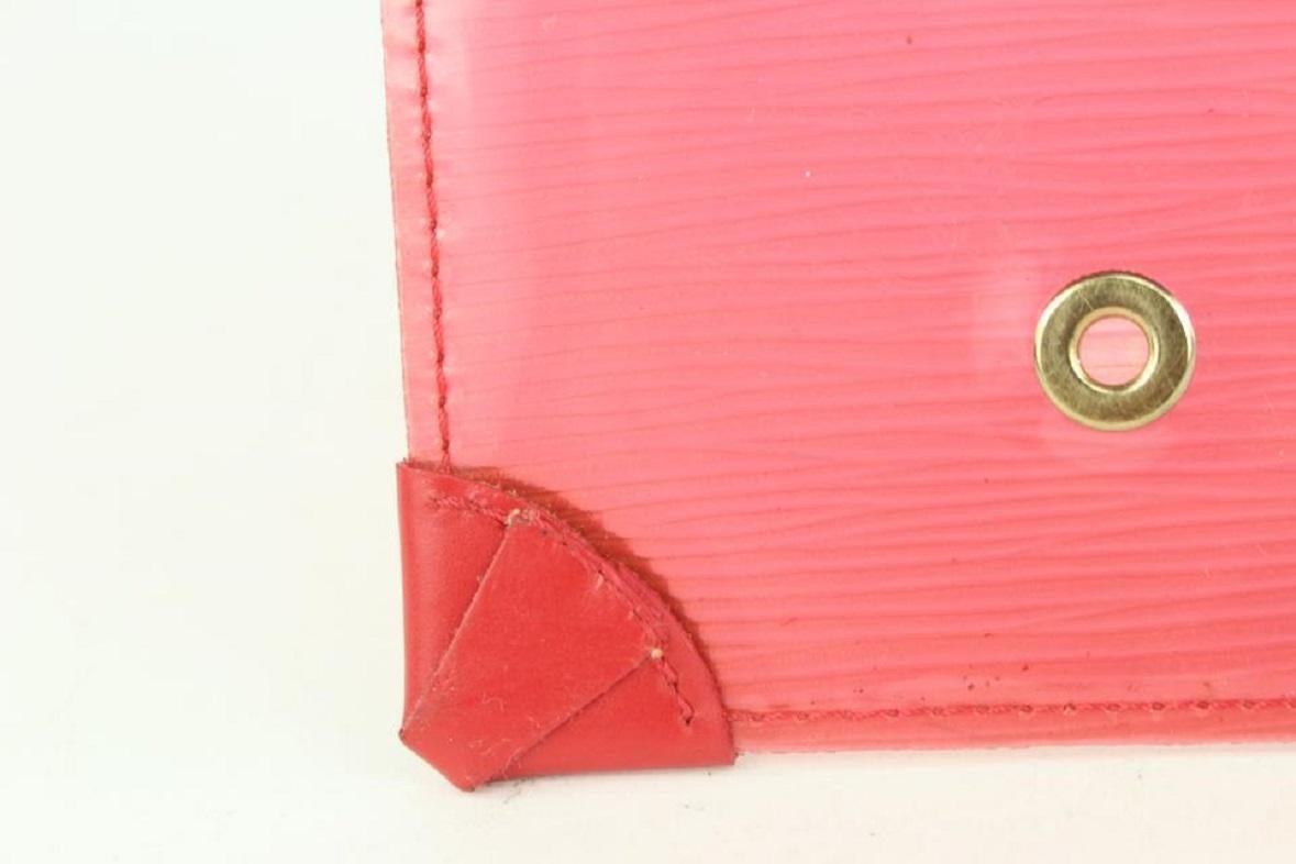 Louis Vuitton Clear Red Epi Leather Plage Clear Pochette Accessoires 1015lv31 For Sale 7