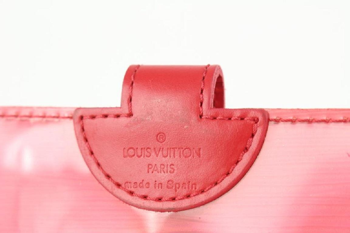 Pink Louis Vuitton Clear Red Epi Leather Plage Clear Pochette Accessoires 1015lv31 For Sale