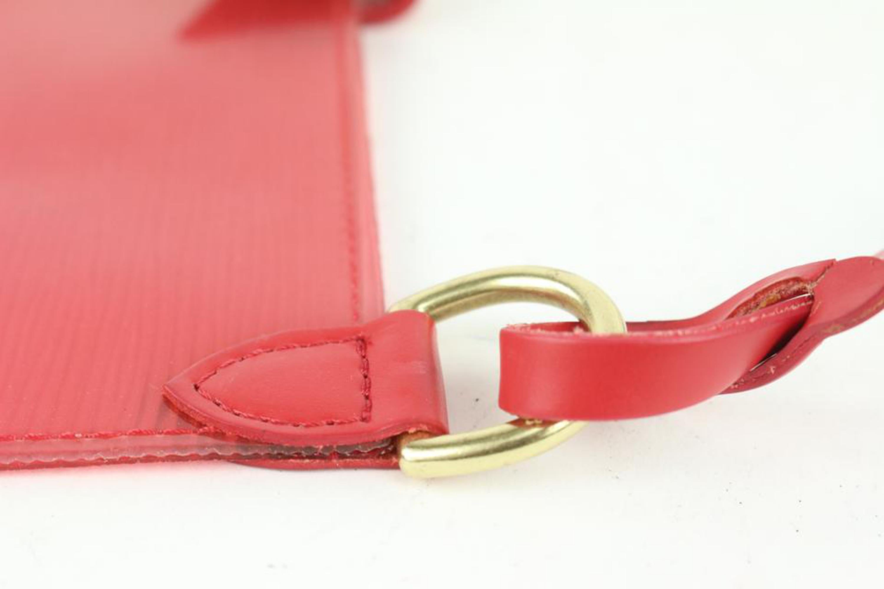 Louis Vuitton Clear Red Epi Leder Plage Clear Pochette-Accessoires 1015lv31 Damen im Angebot