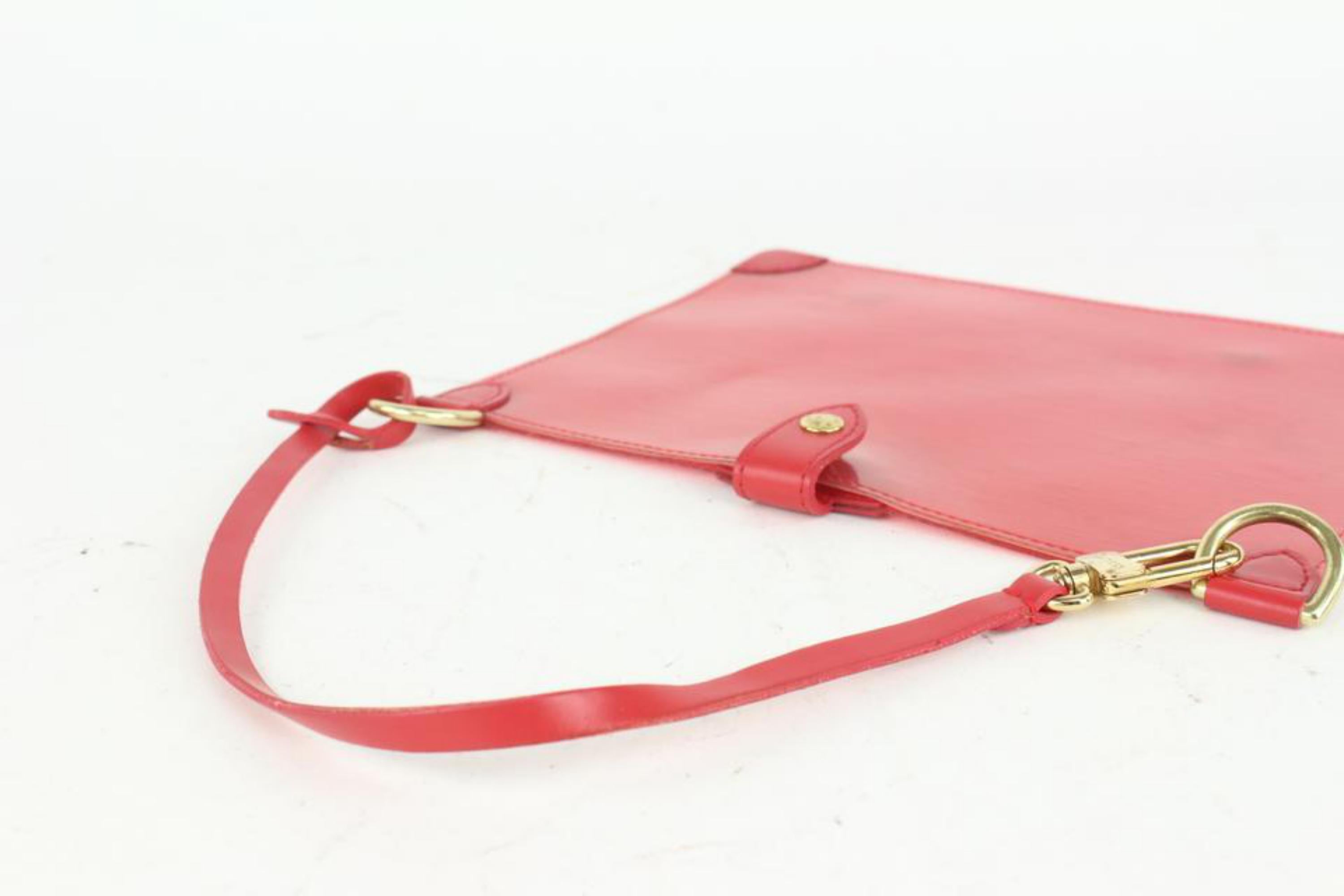 Louis Vuitton Clear Red Epi Leder Plage Clear Pochette-Accessoires 1015lv31 im Angebot 1