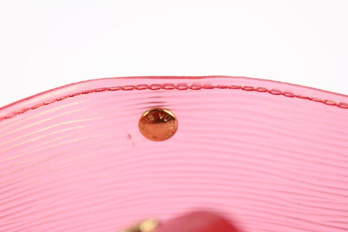 Louis Vuitton - Pochette, bracelet et accessoires de pochette translucide en épi rouge transparent 3LVS en vente 4
