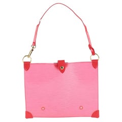 Louis Vuitton - Pochette, bracelet et accessoires de pochette translucide en épi rouge transparent 3LVS