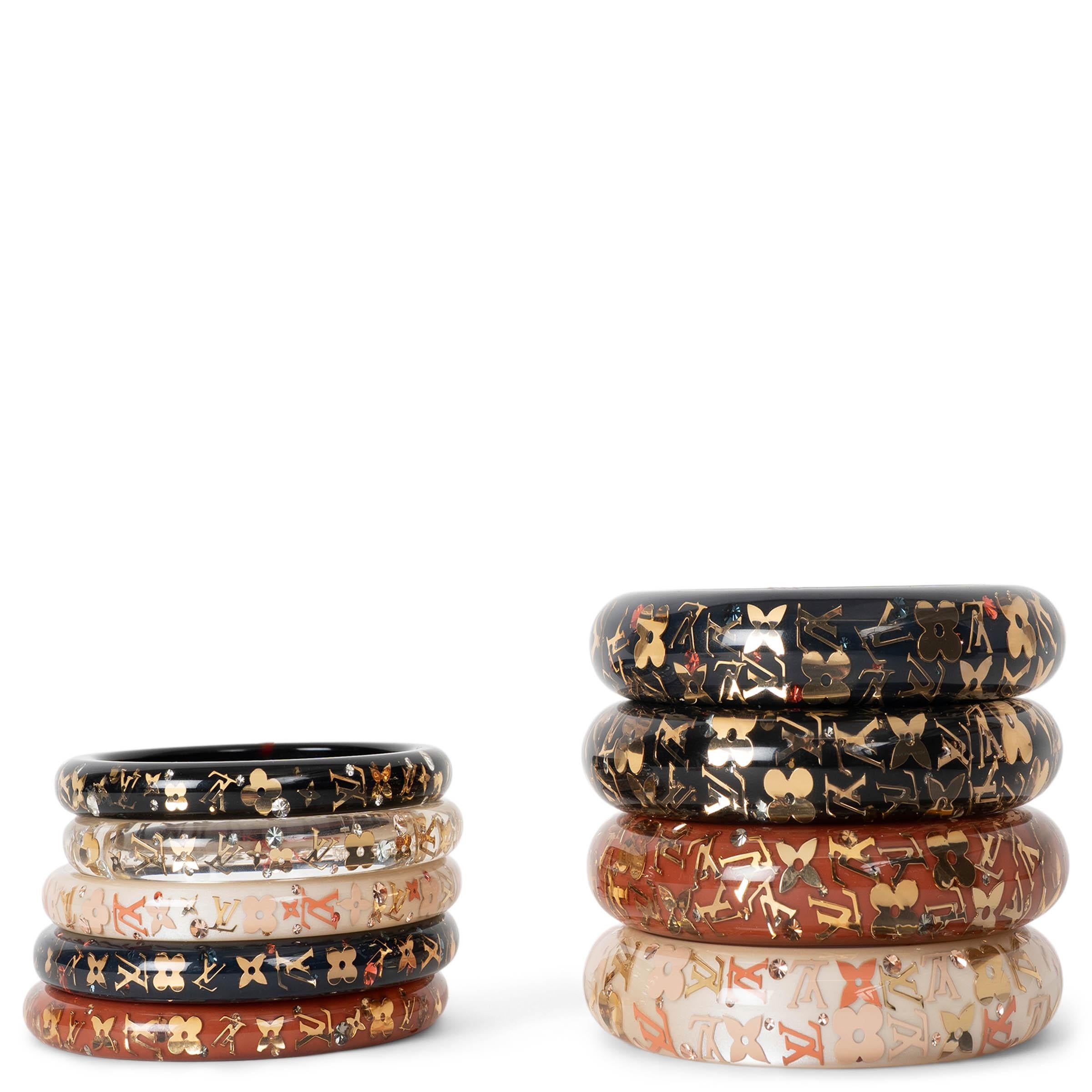 Donna LOUIS VUITTON clear resin INCLUSION MONOGRAM NARROW Bangle Bracelet in vendita