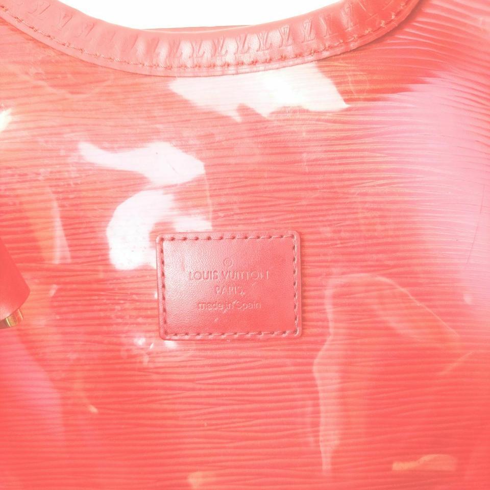 Pink Louis Vuitton Clear Translucent Lagoon Bay Red Epi Plage Tote with Pouch 861015