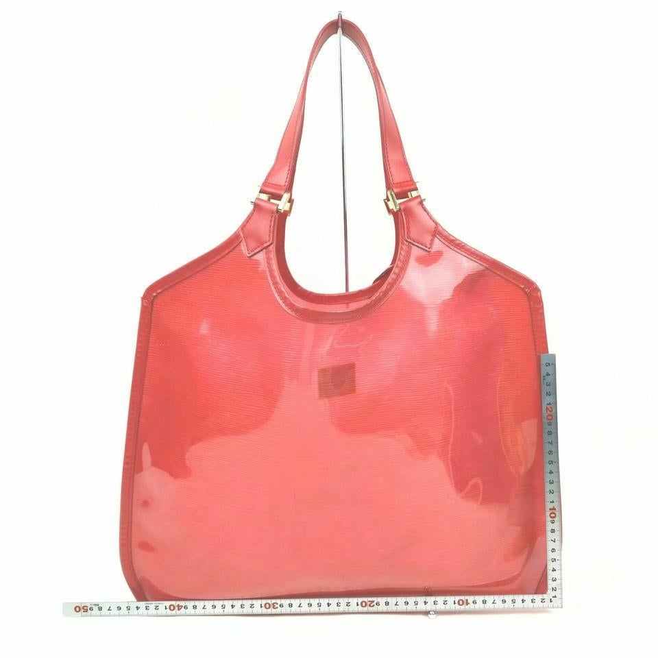 Louis Vuitton Clear Translucent Lagoon Bay Red Epi Plage Tote with Pouch 861015 3