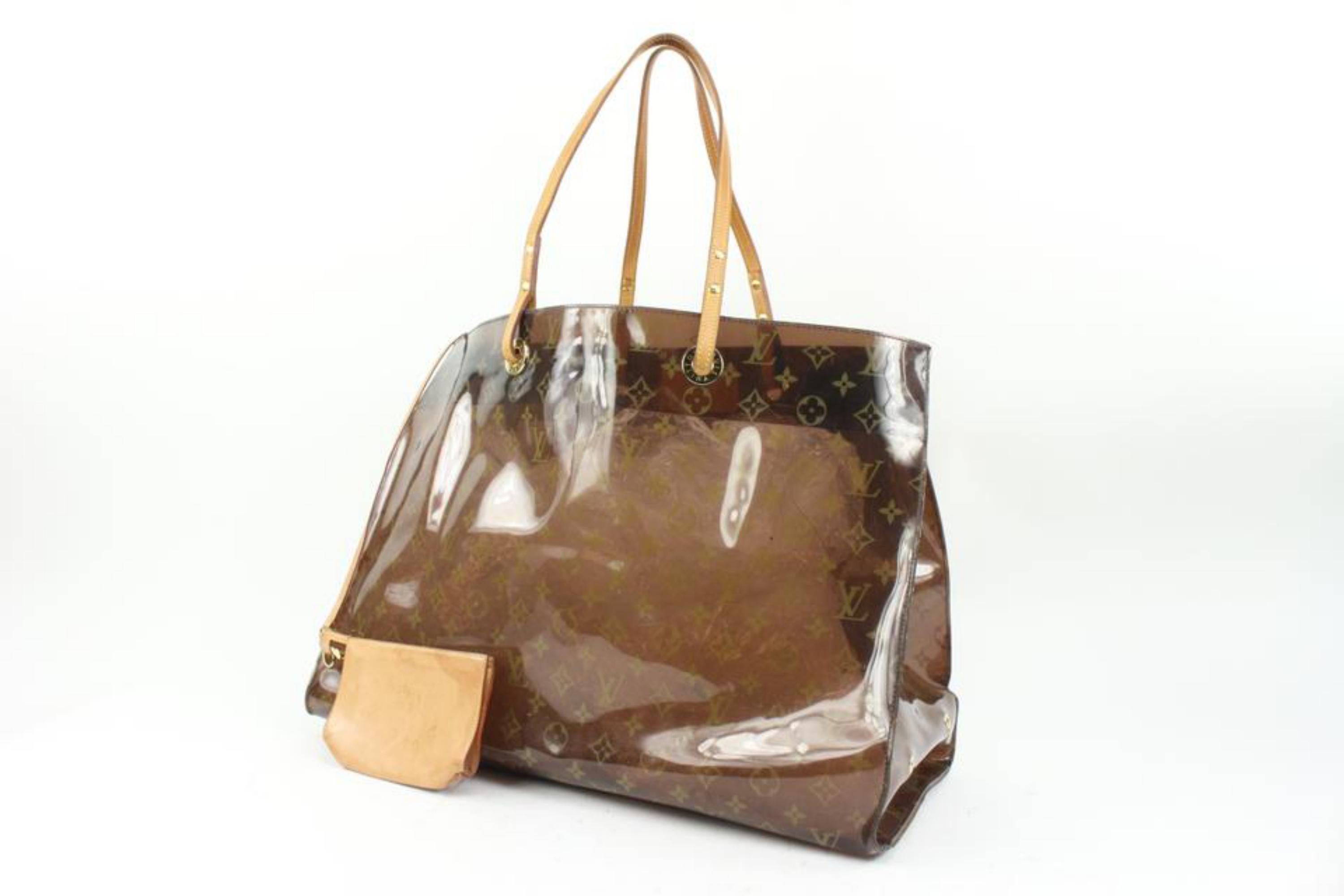 Louis Vuitton Clear Translucent Monogram Ambre Cabas Cruise GM Tote w Pouch 17lv216s
Date Code/Serial Number: LW0030
Made In: Spain
Measurements: Length:  18.5