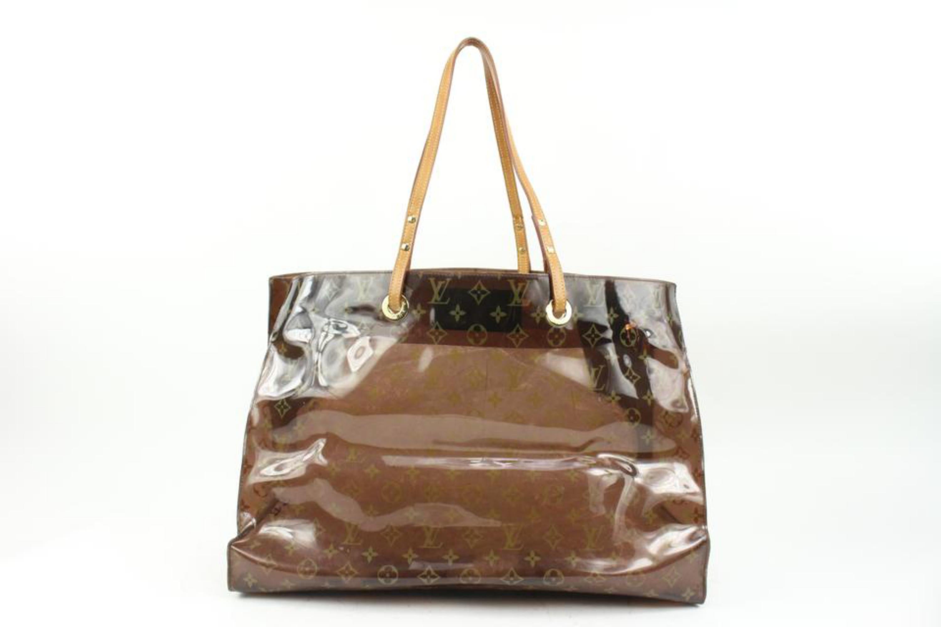 Louis Vuitton Clear Translucent Monogram Ambre Cabas Cruise GM Tote w Pouch  In Good Condition In Dix hills, NY