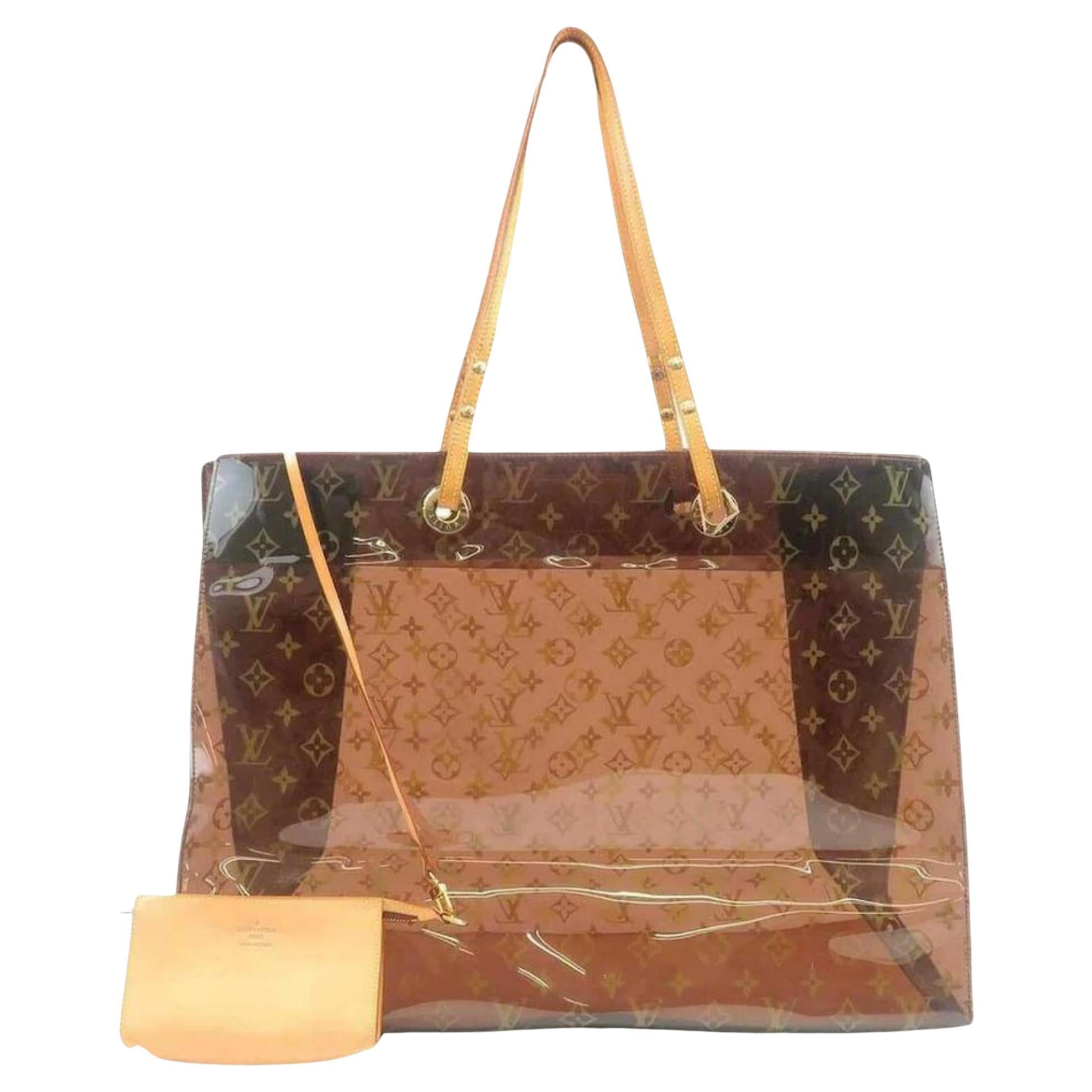 Louis Vuitton Clear Translucent Monogram Ambre Cabas Cruise GM Tote w Pouch  at 1stDibs