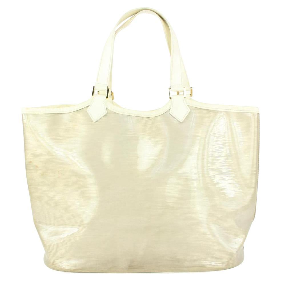 Vintage Louis Vuitton Jumbo Red Clear Epi Tote Beach Bag For Sale