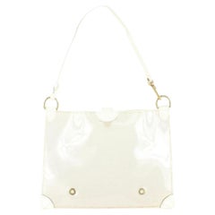 Vintage Louis Vuitton Clear White Epi Plage Pochette Accessoires Wristlet Pouch 1015lv46