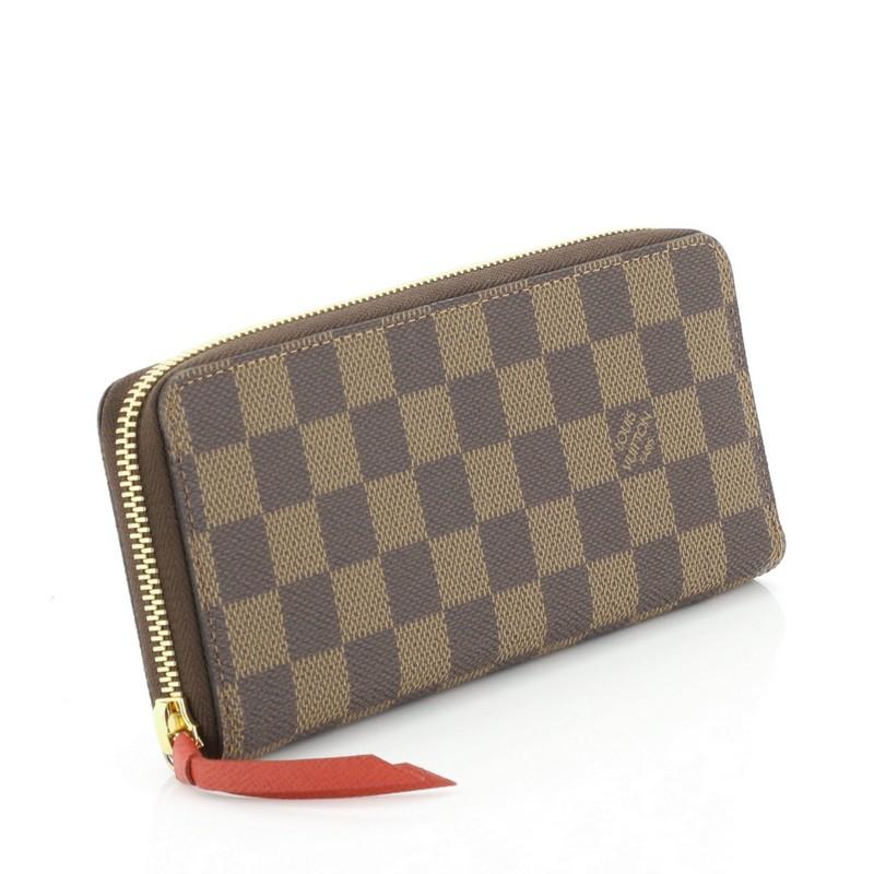 Brown Louis Vuitton Clemence Wallet Damier