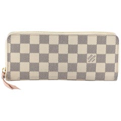 Louis Vuitton Damier Ebene Clemence Wallet. Red Interior. Made in