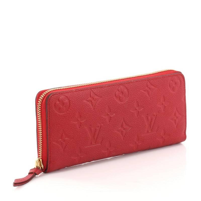Red  Louis Vuitton Clemence Wallet Monogram Empreinte Leather