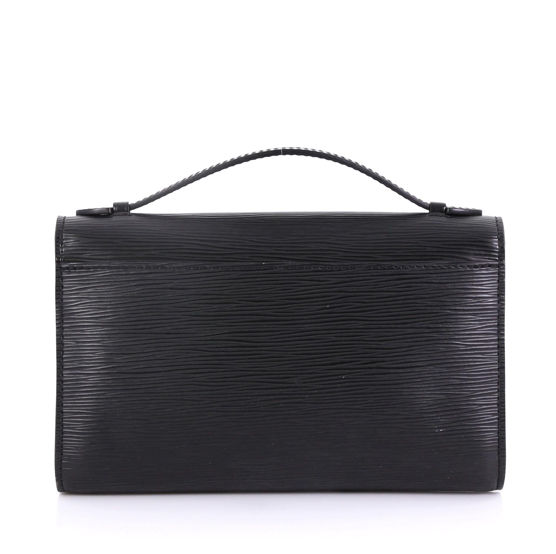 Black Louis Vuitton Clery Handbag Epi Leather