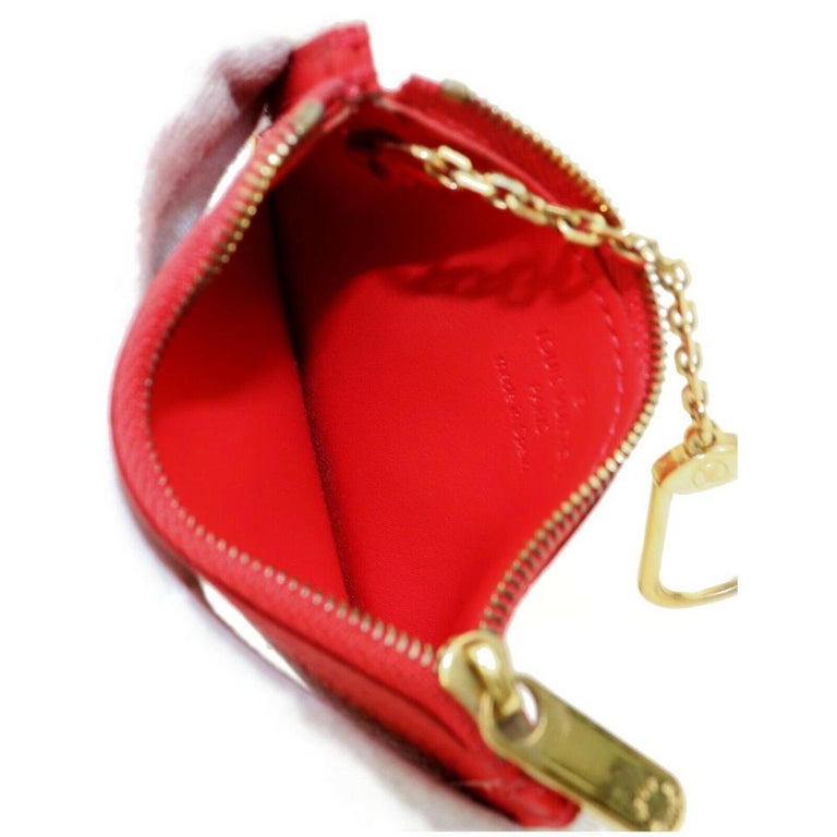 Women's Louis Vuitton Cles Key Pouch Red Suhali Leather 859356 For Sale