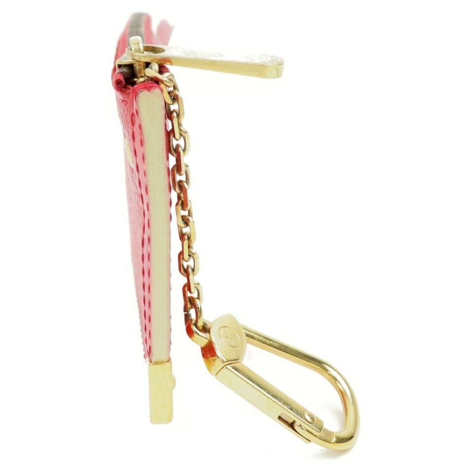 Louis Vuitton Cles Schlüsselanhänger aus rotem Suhali-Leder 859356 im Angebot 1