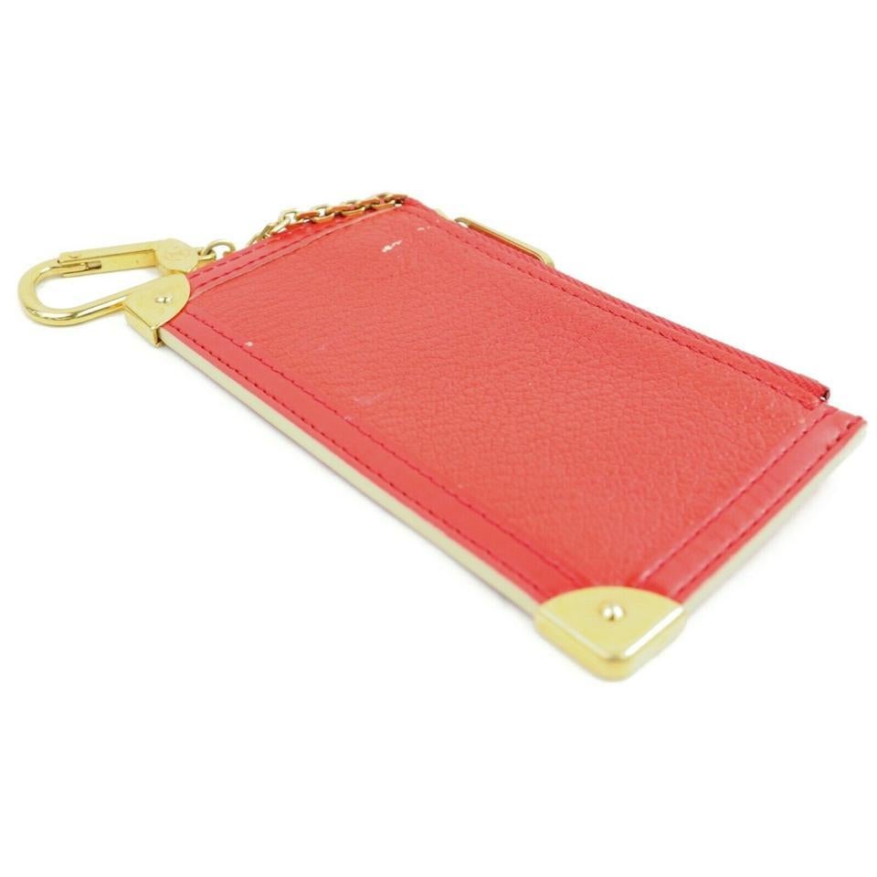 Women's Louis Vuitton Cles Key Pouch Red Suhali Leather 859356 For Sale