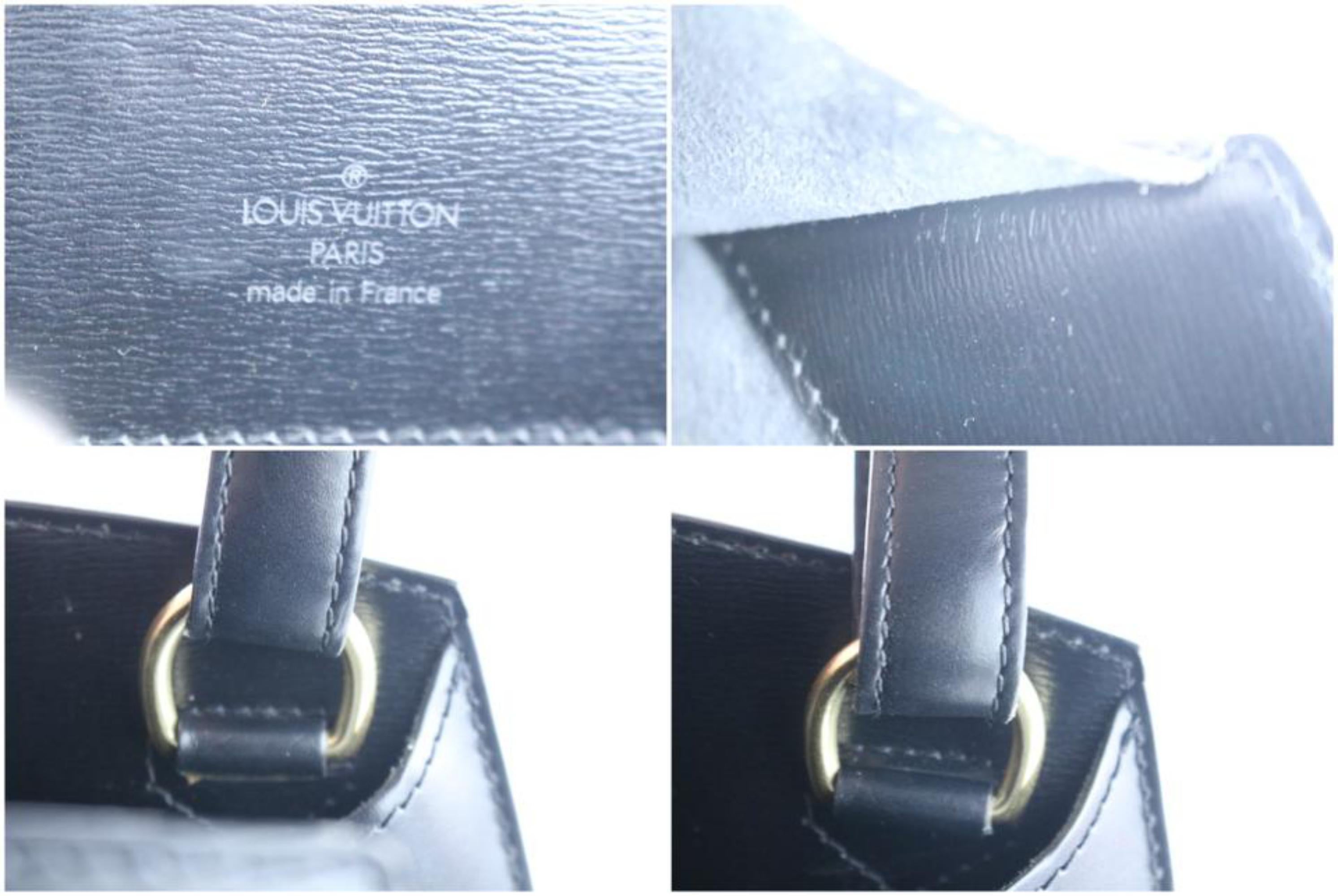 Purple Louis Vuitton Cluny 14lr0413 Black Leather Shoulder Bag For Sale