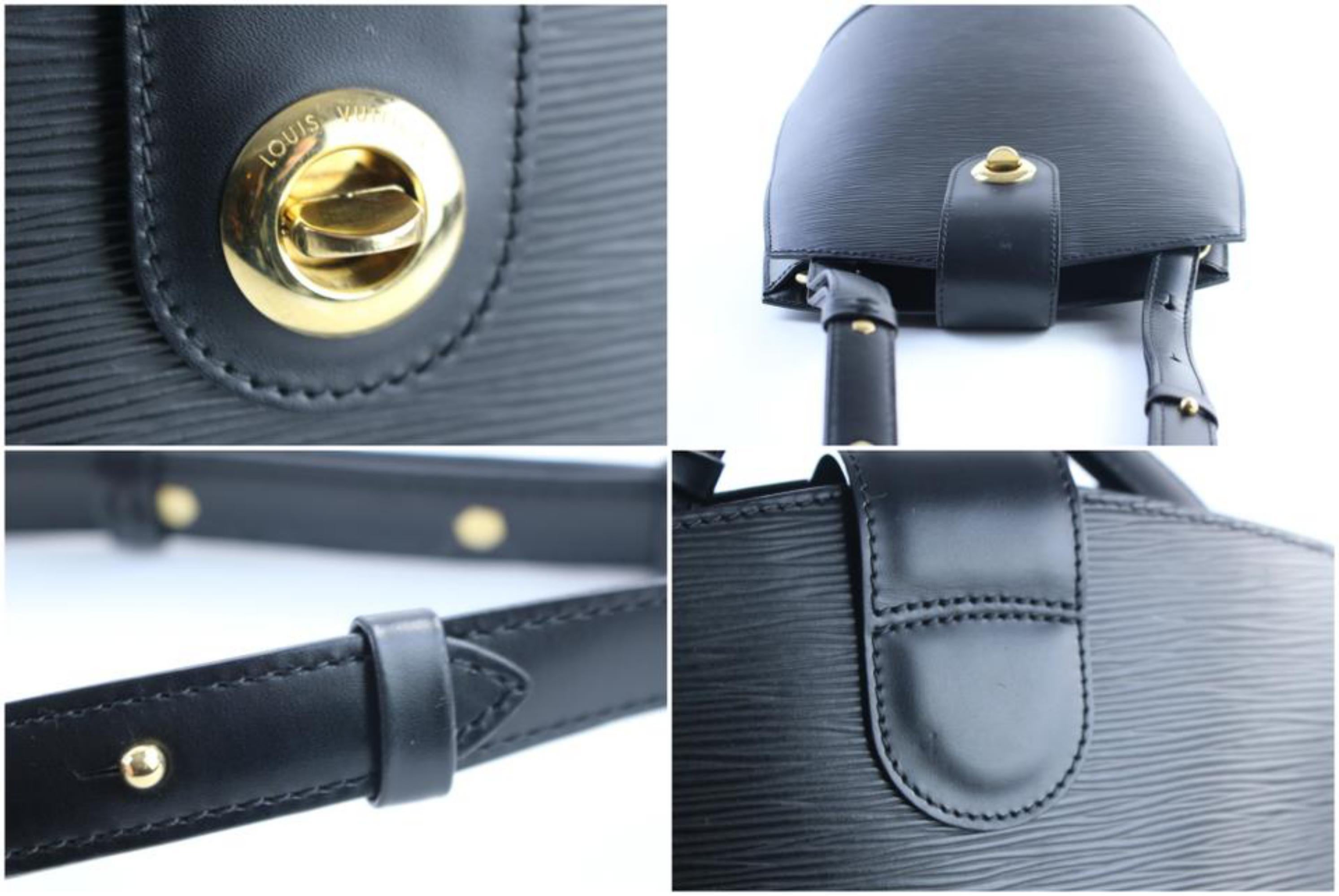 Women's Louis Vuitton Cluny 14lr0413 Black Leather Shoulder Bag For Sale