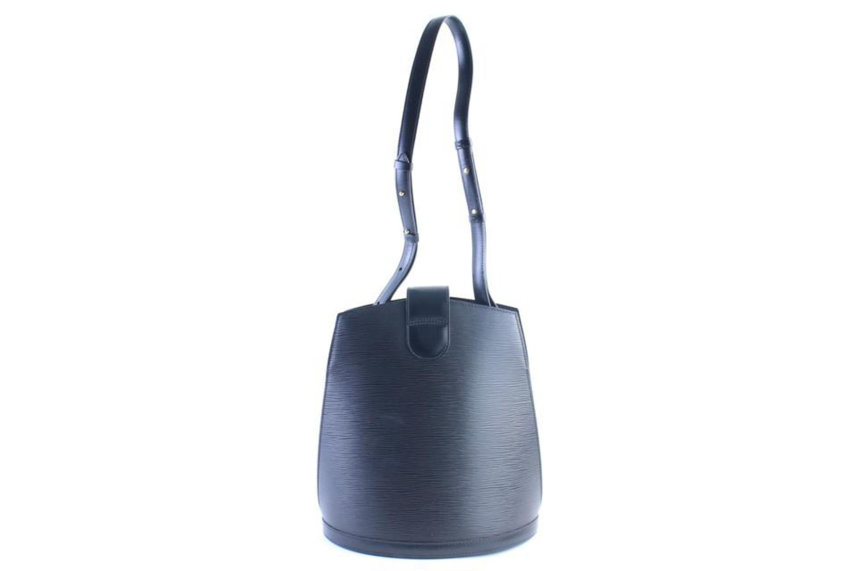 Louis Vuitton Cluny 14lr0413 Black Leather Shoulder Bag For Sale 3