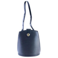 Vintage Louis Vuitton Cluny 14lr0413 Black Leather Shoulder Bag