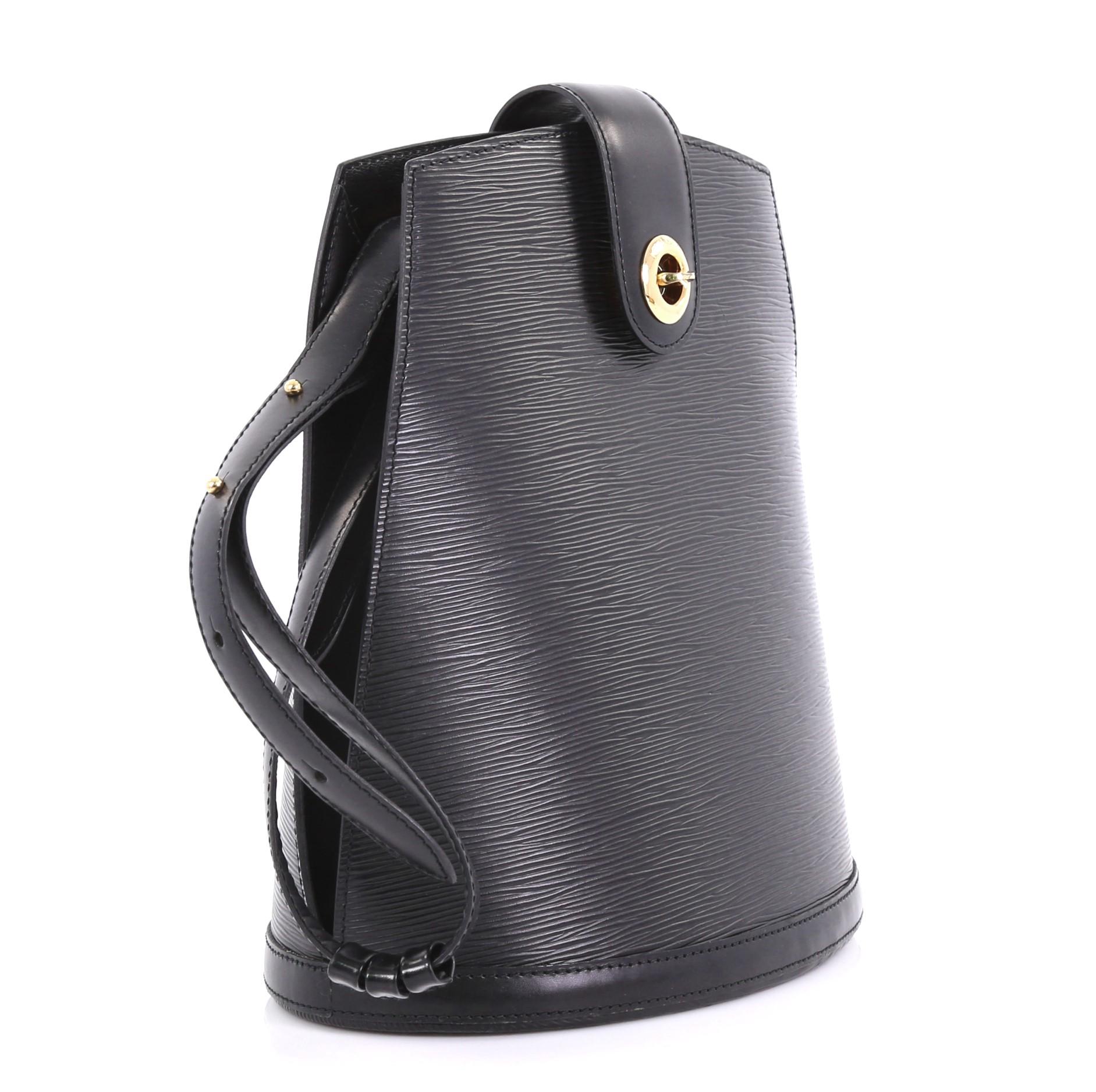 Black Louis Vuitton Cluny Shoulder Bag Epi Leather