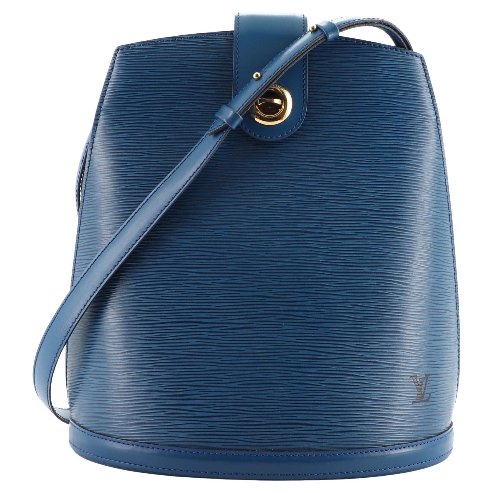 Louis Vuitton black epi leather Cluny bucket shoulder bag, Luxury