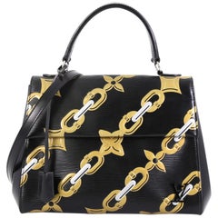 Louis Vuitton Cluny Top Handle Bag Chain Flower Print Epi Leather MM