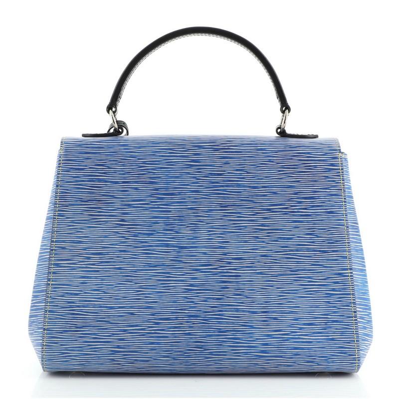 Blue Louis Vuitton Cluny Top Handle Bag Epi Leather MM