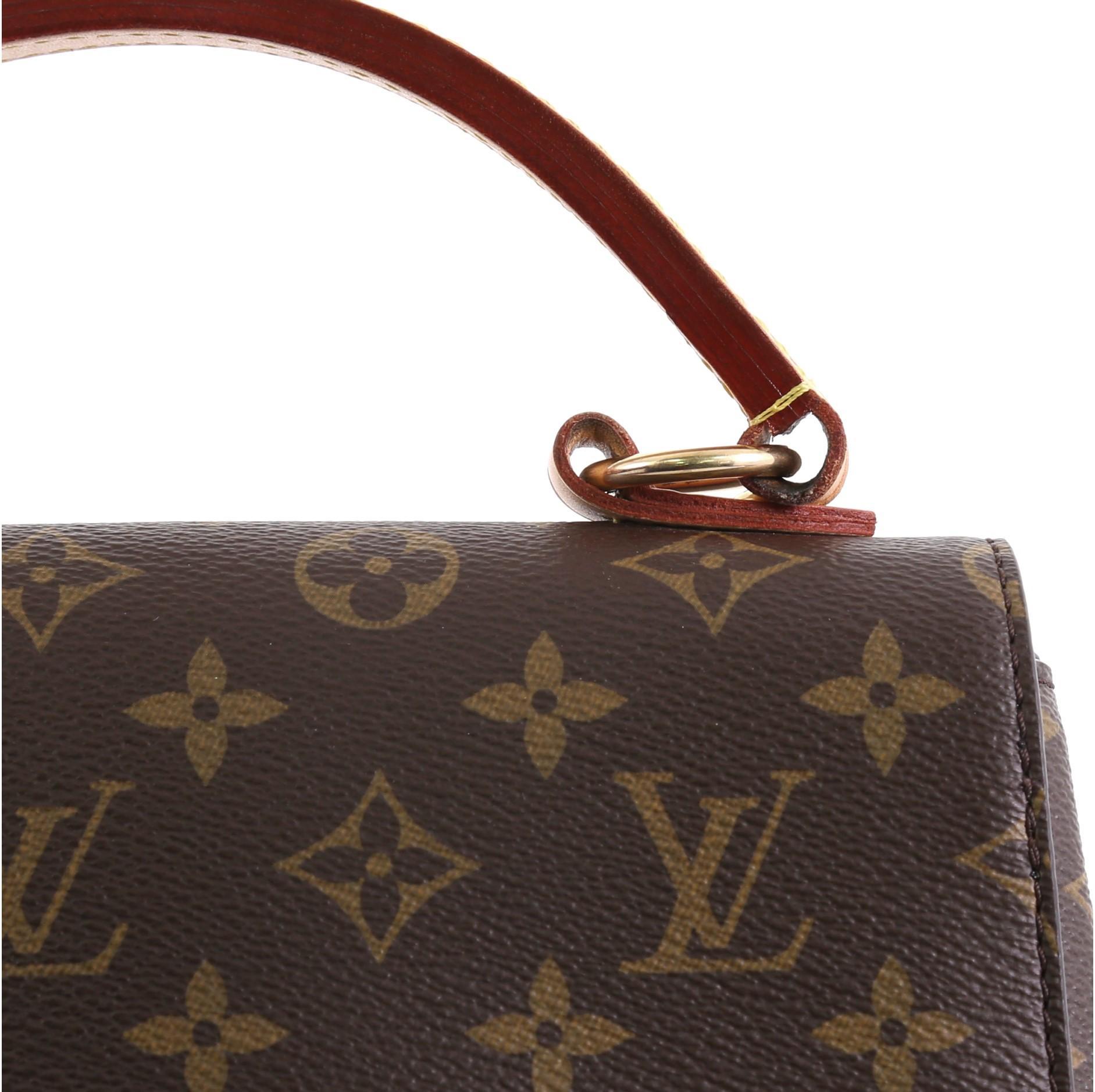 Brown Louis Vuitton Cluny Top Handle Bag Monogram Canvas BB