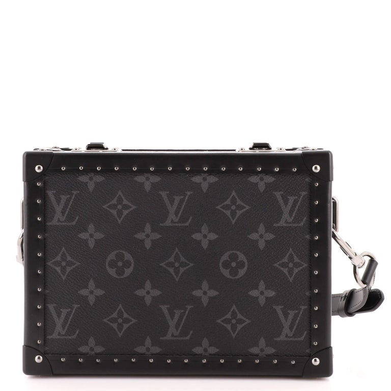 Louis Vuitton Clutch Box Bag Monogram Eclipse and Leather For Sale at