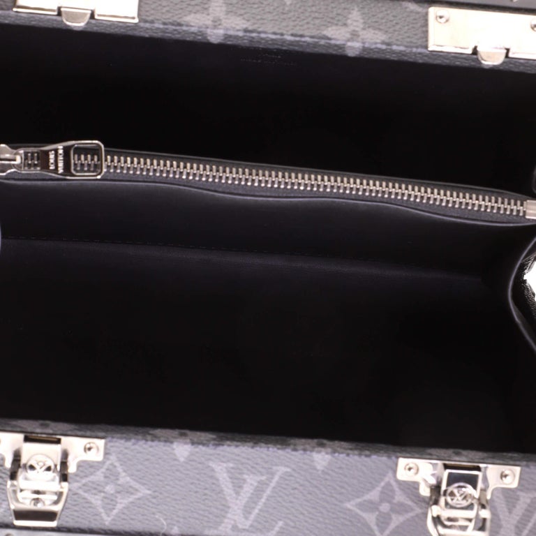 Louis Vuitton Clutch Box Bag Monogram Eclipse and Leather For Sale at