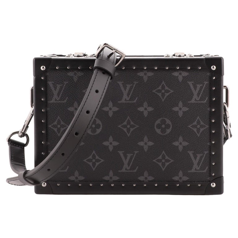 Louis Vuitton Clutch Box Bag Monogram Eclipse and Leather For Sale at