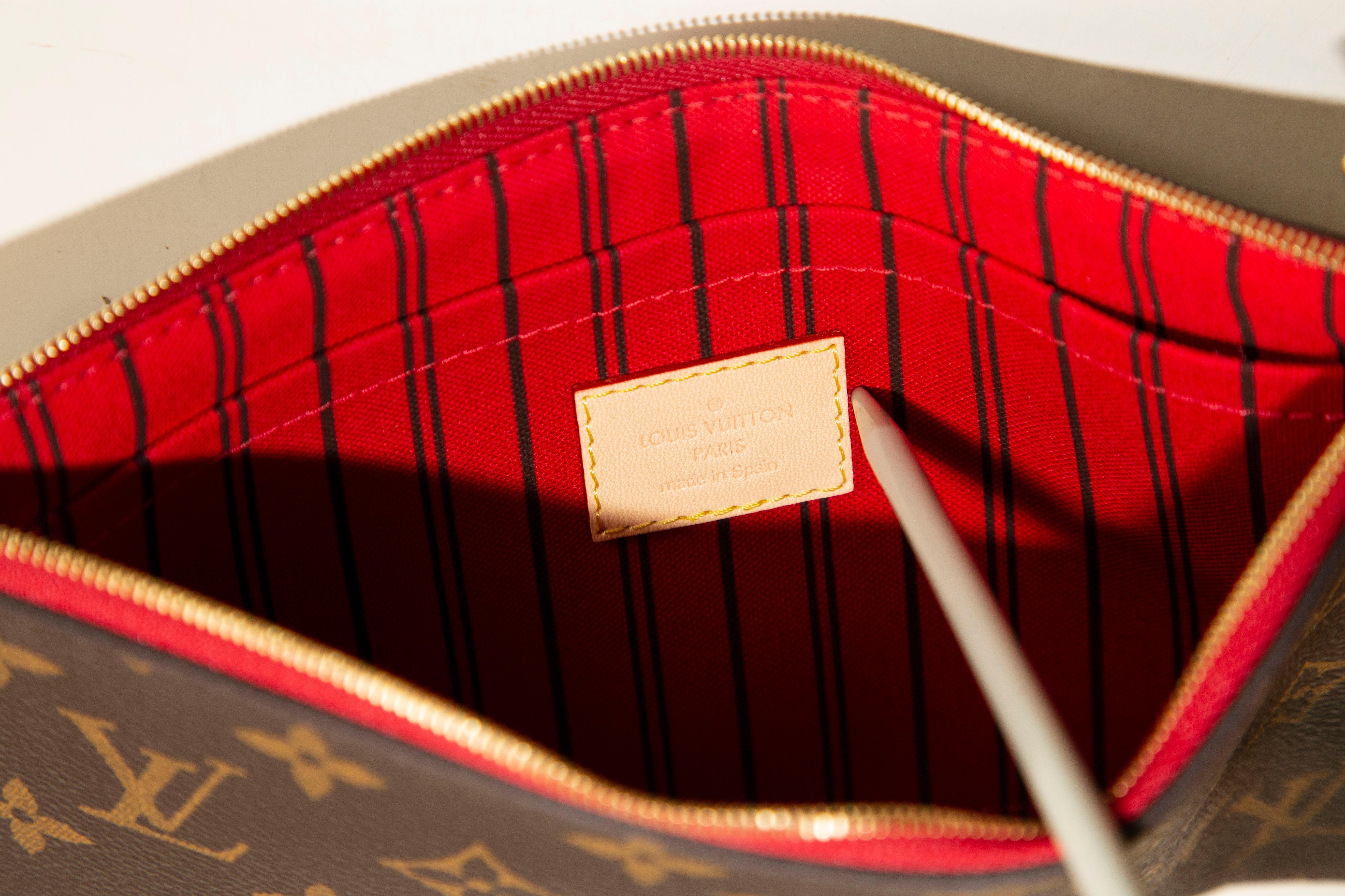 Louis Vuitton Clutch Neverfull Brown Monogram Vinyl Coated Canvas 2