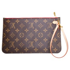 Louis Vuitton Clutch Neverfull Brown Monogramm Vinyl beschichtetes Segeltuch