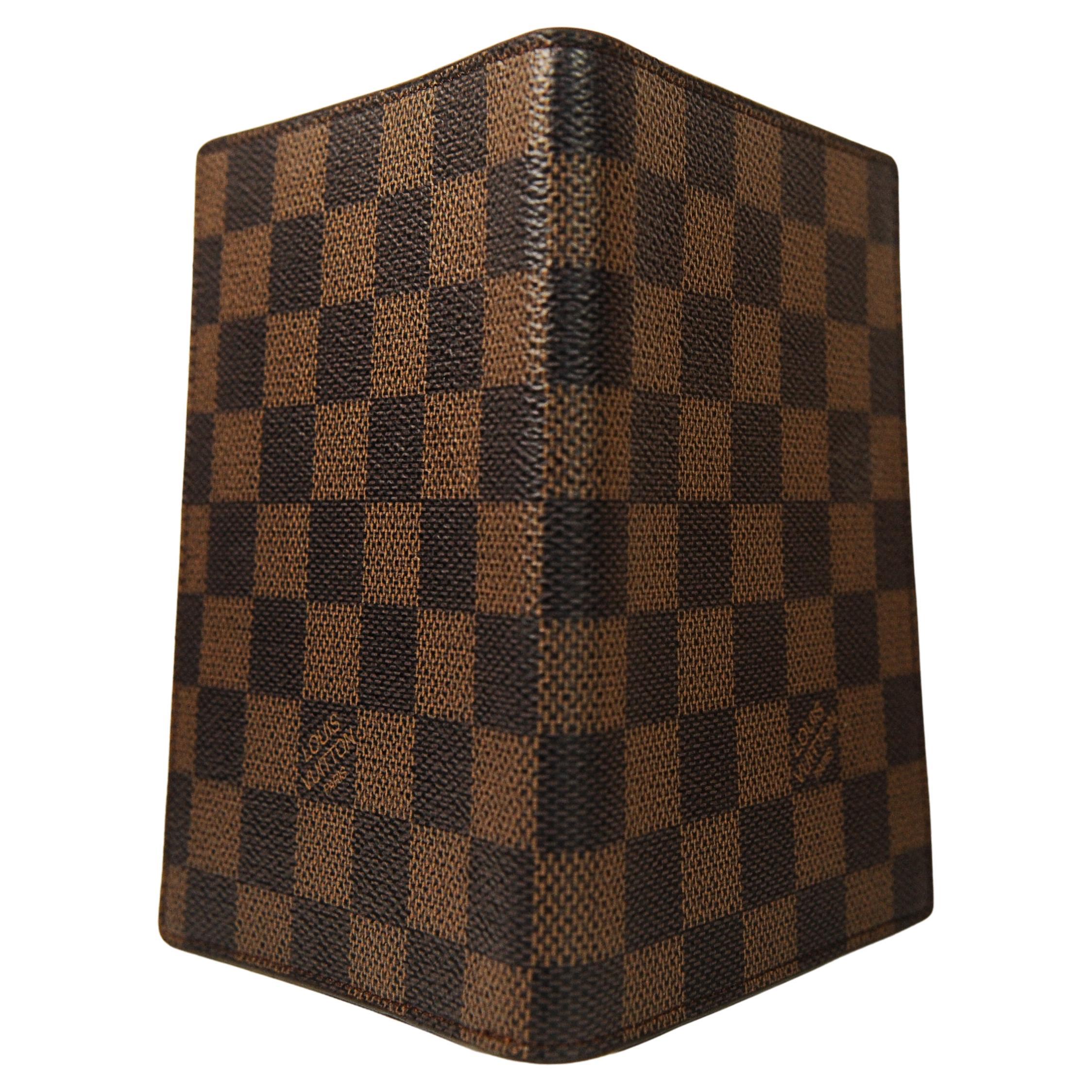 Art Deco Louis Vuitton Coated Canvas Cowhide Leather Passport Cover France For Sale