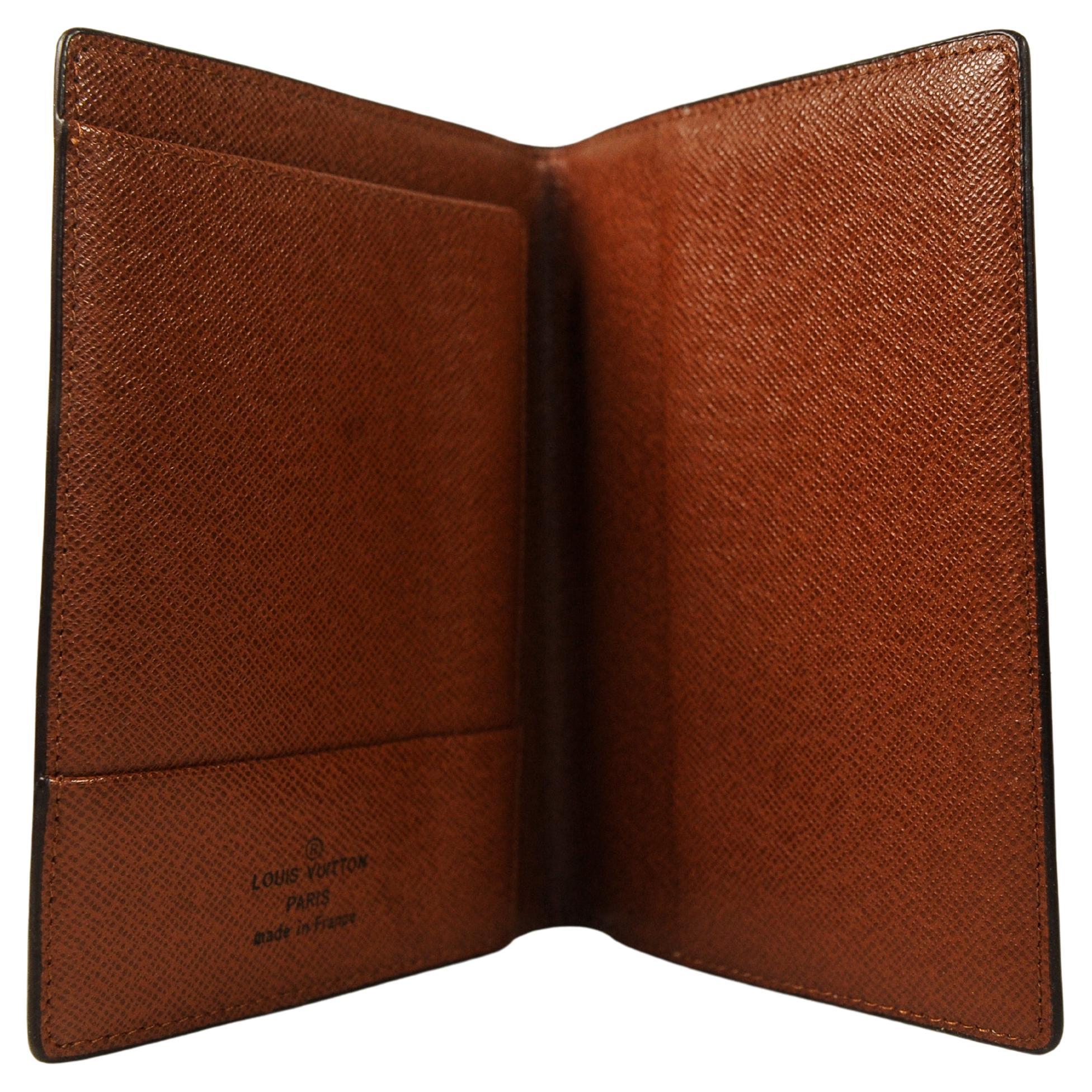 French Louis Vuitton Coated Canvas Cowhide Leather Passport Cover France For Sale