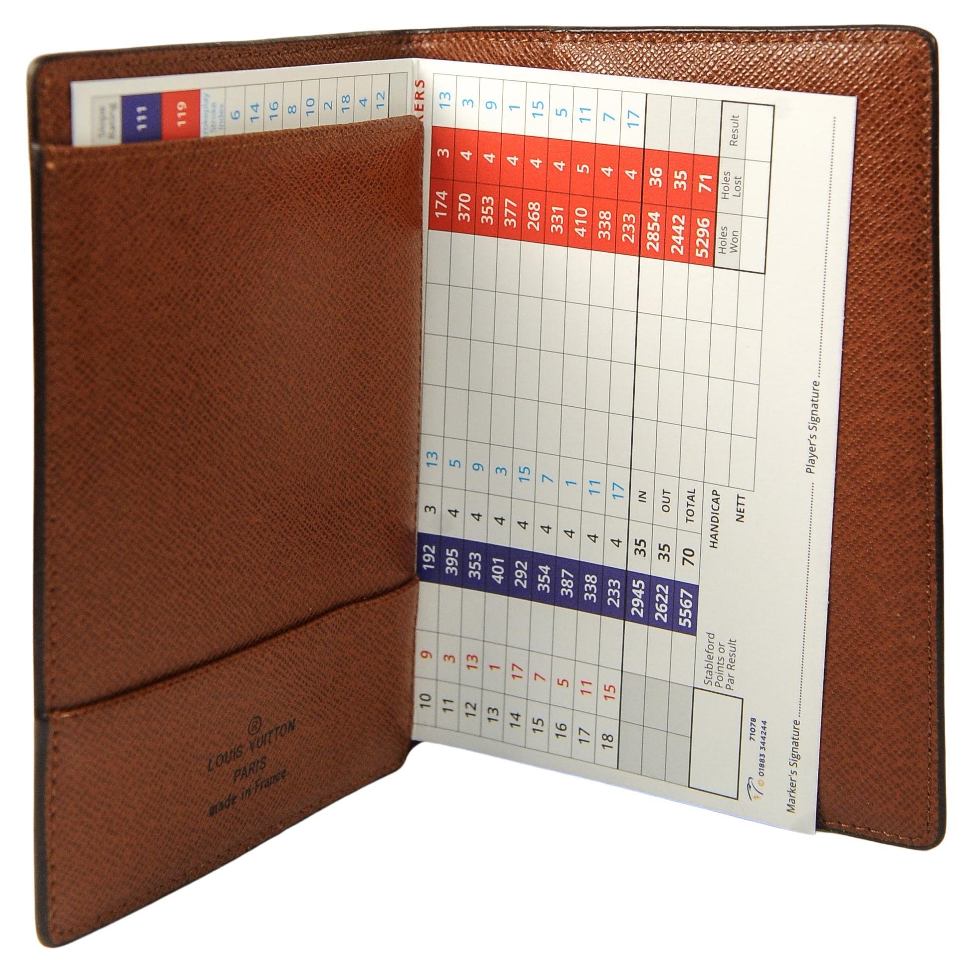 Contemporary Louis Vuitton Coated Canvas Cowhide Leather Passport Cover France For Sale