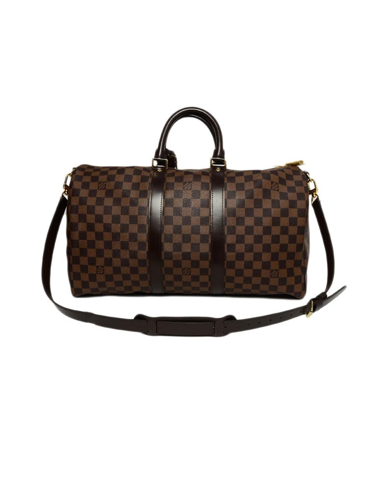 Louis Vuitton Coated Canvas Keepall Bandouliere 45 w/ Lock For Sale at 1stdibs