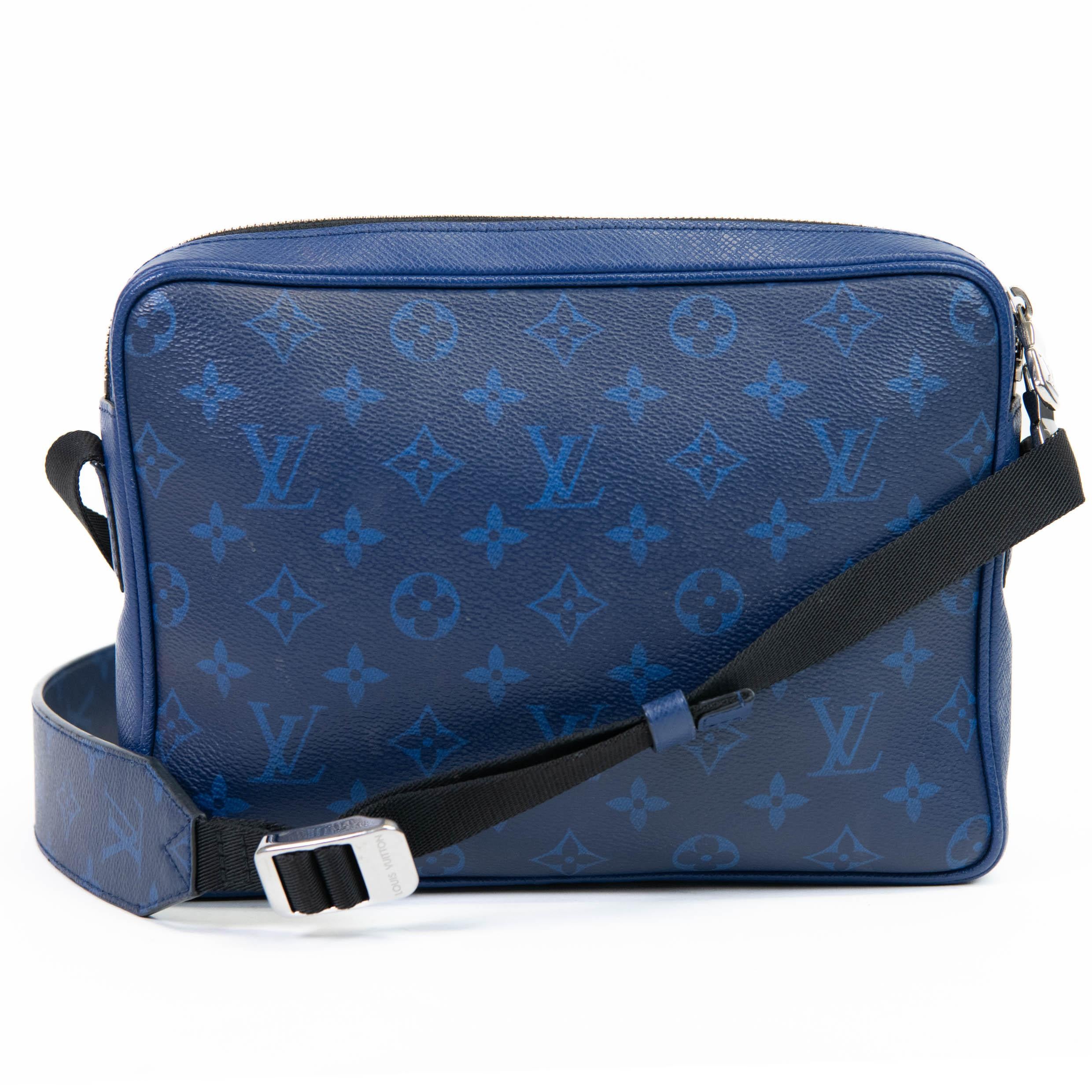 Louis Vuitton Cobalt Blue Taiga Monogram Outdoor Messenger Bag In Excellent Condition In Corona Del Mar, CA