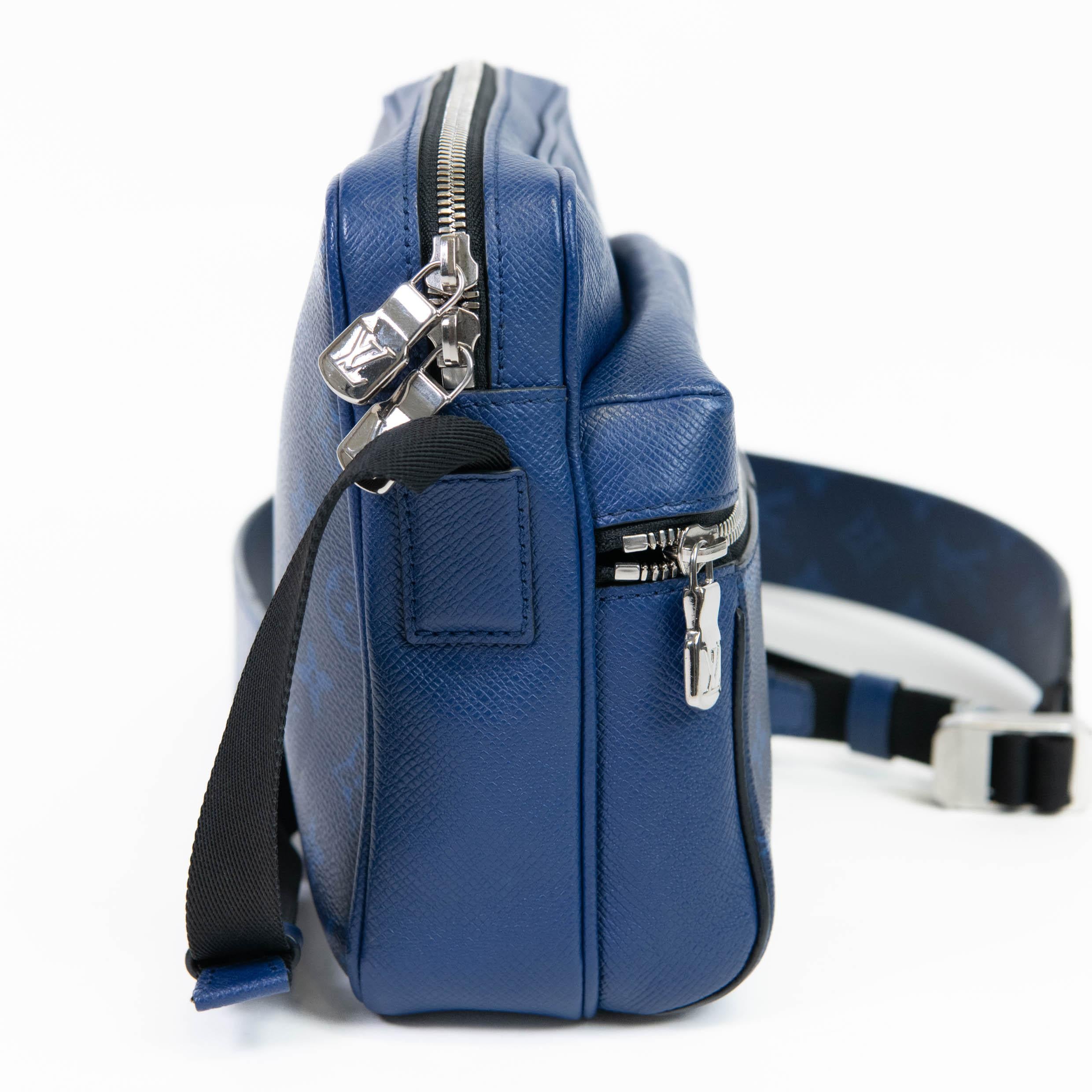 Women's or Men's Louis Vuitton Cobalt Blue Taiga Monogram Outdoor Messenger Bag