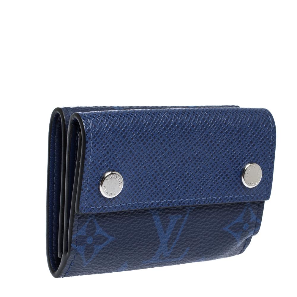 Louis Vuitton Cobalt Monogram Taigarama Discovery Compact Wallet 3