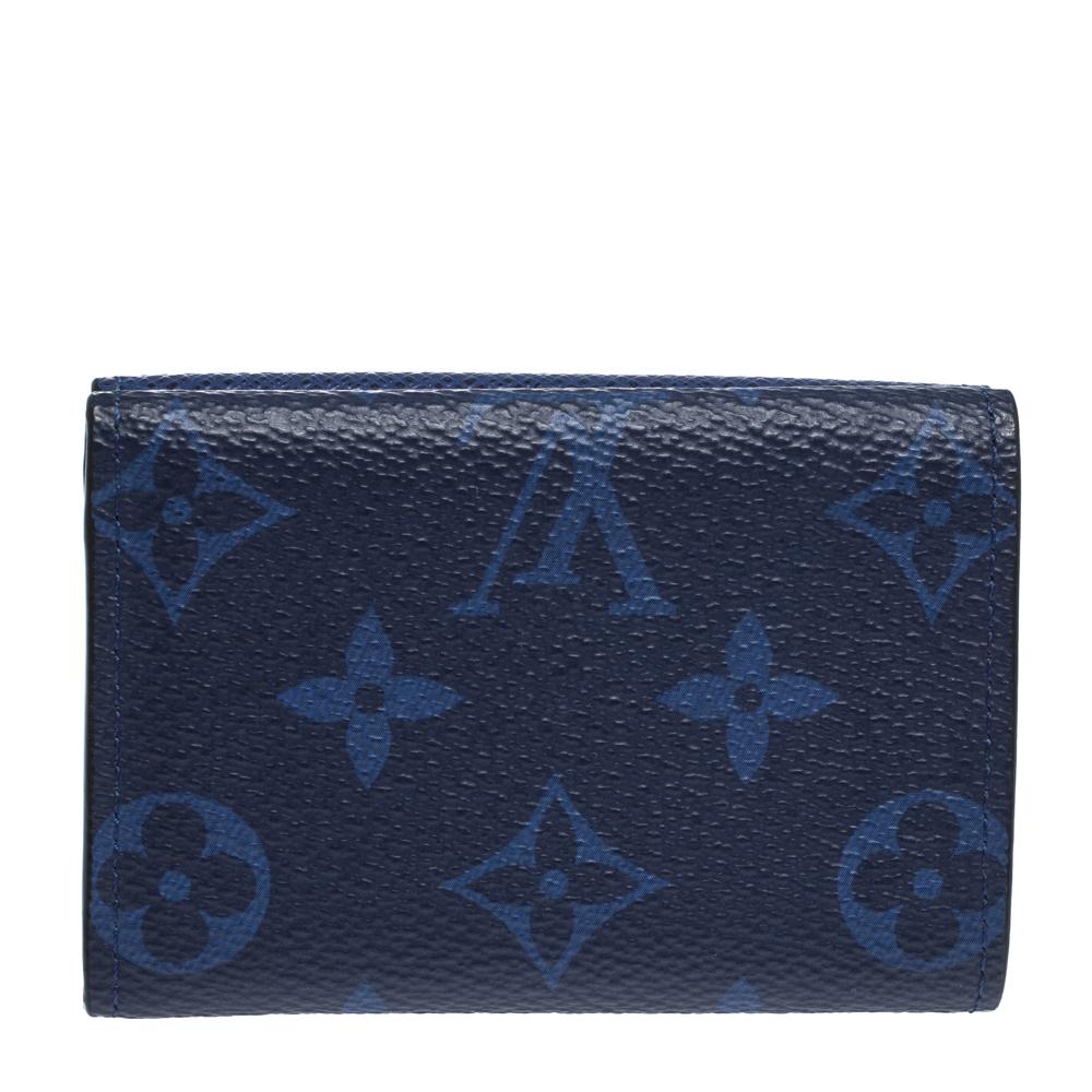 Women's Louis Vuitton Cobalt Monogram Taigarama Discovery Compact Wallet