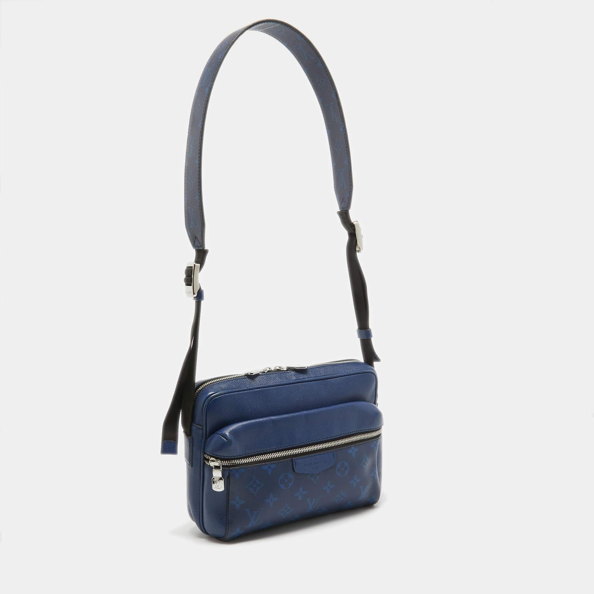 Black Louis Vuitton Cobalt Taigarama Outdoor Messenger Bag