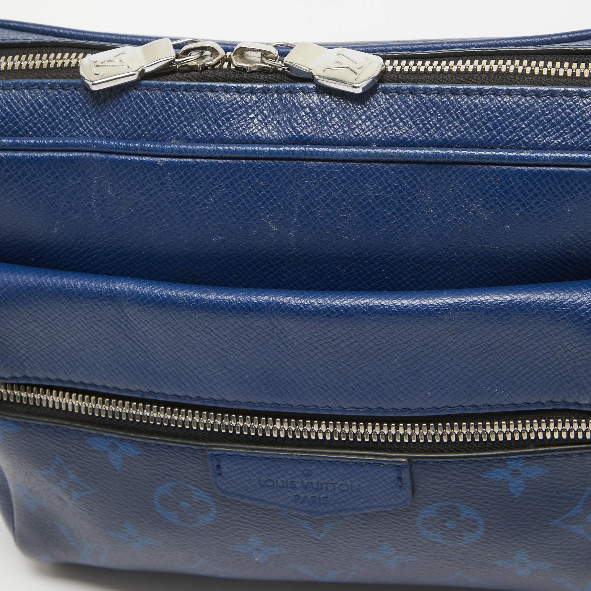 Men's Louis Vuitton Cobalt Taigarama Outdoor Messenger Bag
