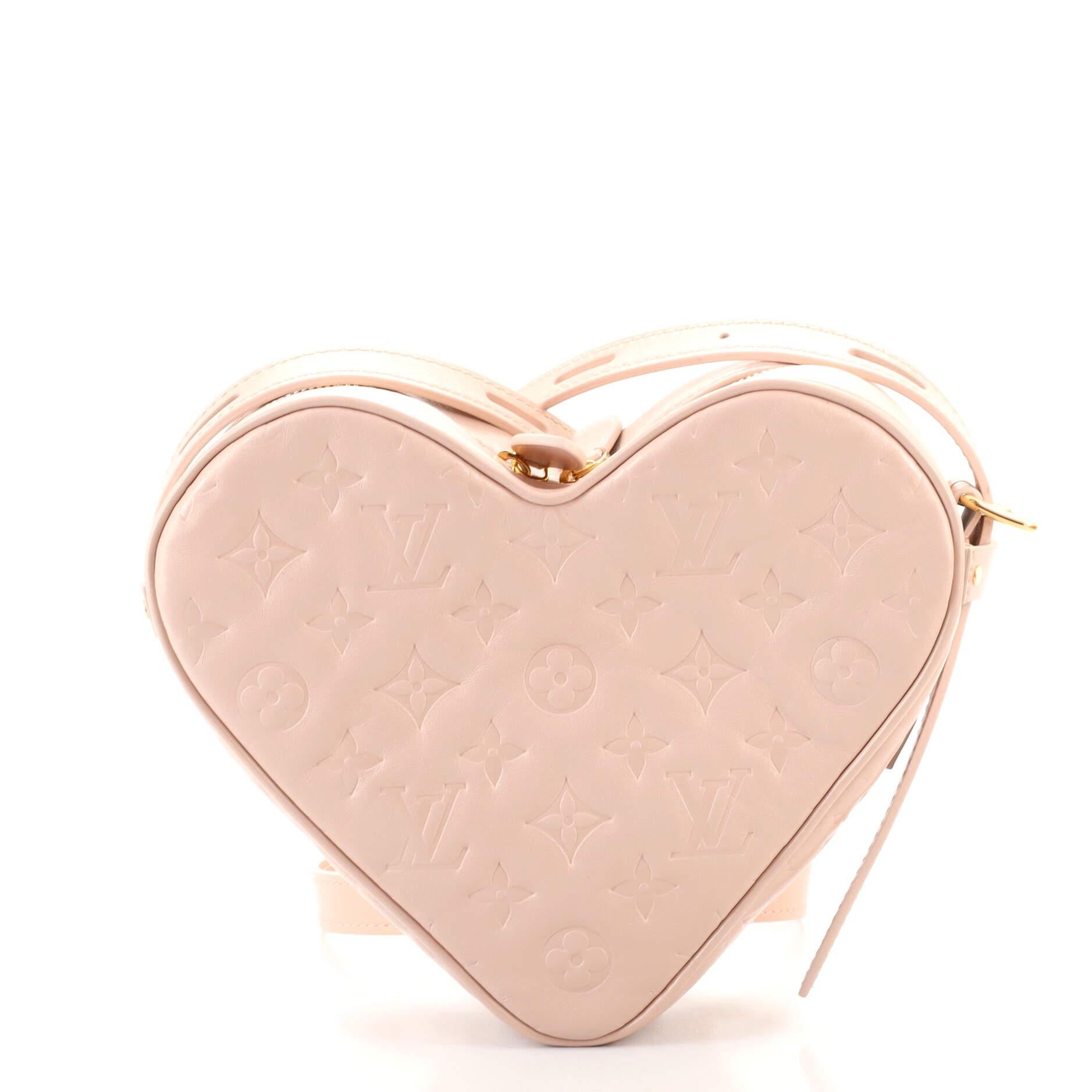 Beige Louis Vuitton Coeur Handbag Limited Edition Fall in Love Monogram Embossed